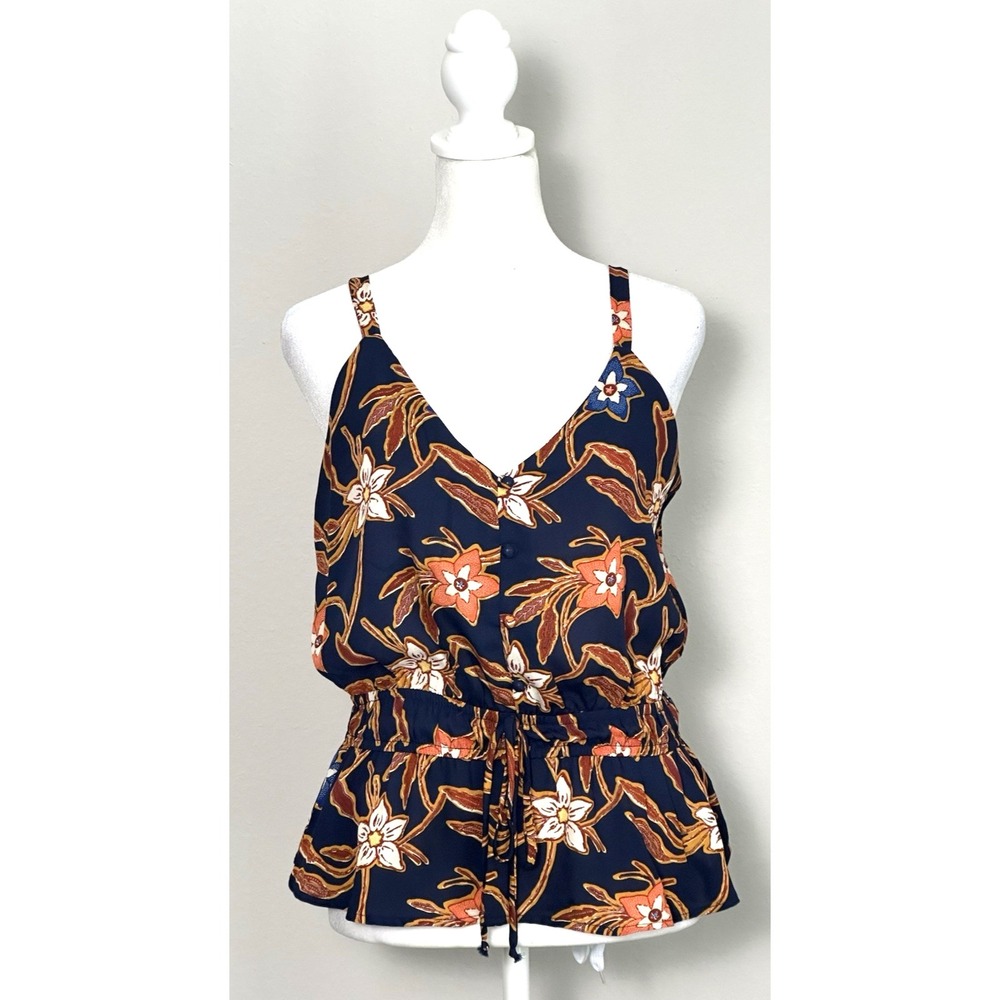 Sienna Sky Top Women's Summer Floral ‎ Strappy Top Size (M) Blousy